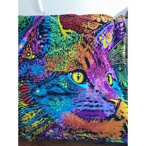 Rainbow Cat Fleece Blanket By Dean Russo, Dawhud Direct 52x47 inch